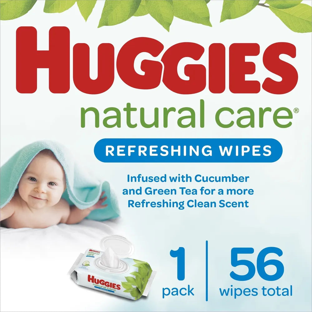 Huggies Natural Care Refreshing Baby Wipes Cucumber And Green Scented (Pack Of 8)