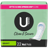 U by Kotex Natural Balance Maxi Long Super Security Maxi Pads 22 ea 9.6oz (Pack of 8)