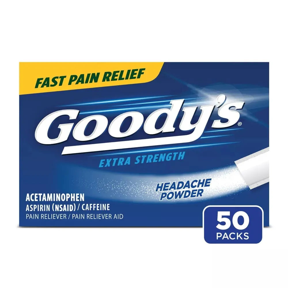 Goodys Extra Strength Headache and Pain Relief Powder Aspirin 50 Count 2.56oz (Pack of 36)