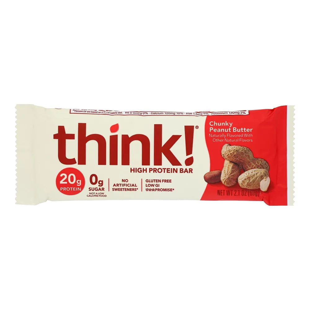 Think Thin High Protein Bar Chunky Peanut Butte 2.1Oz (Pack of 120)