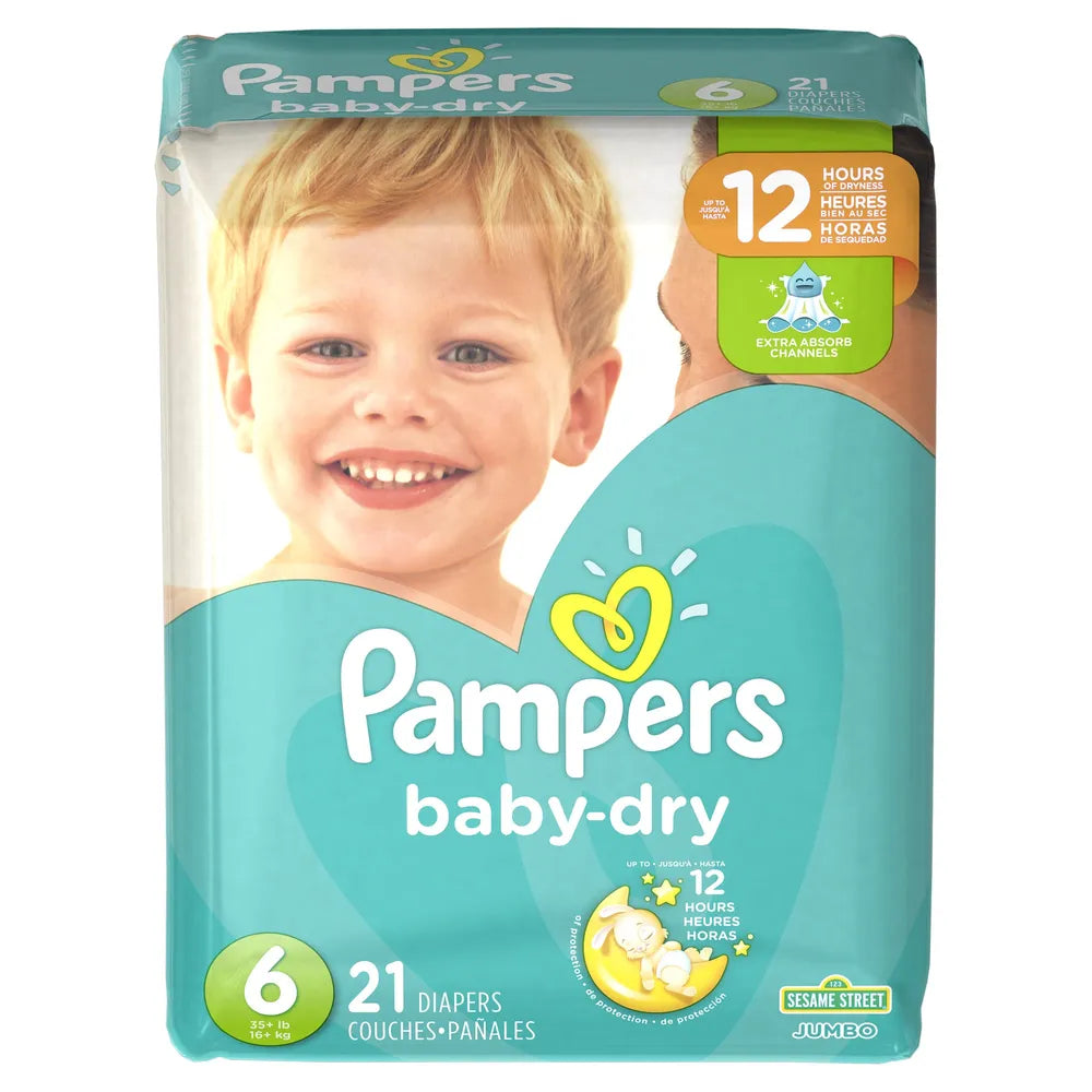 Pampers Baby Dry Diapers Size 6 16Oz (Pack of 4)