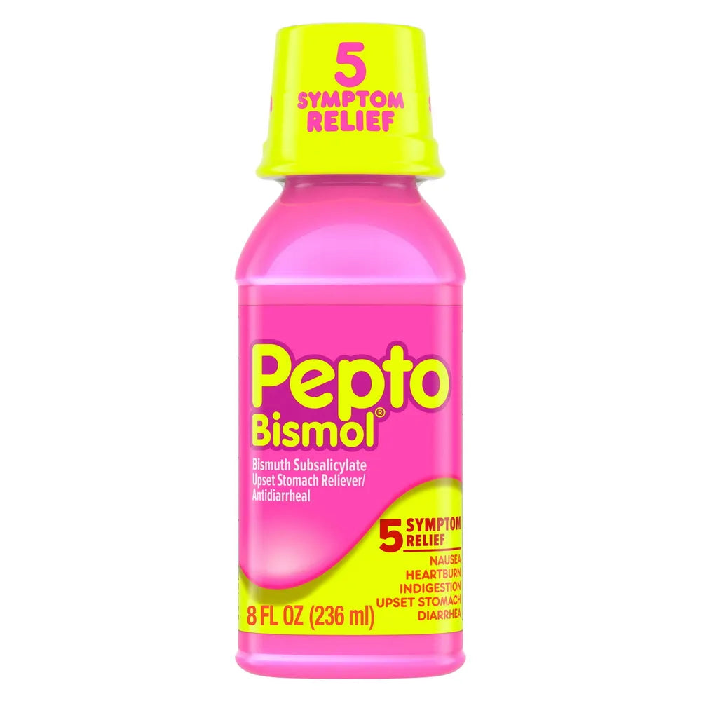 Pepto-Bismol Original Antidiarrheal Upset Stomach and Diarrhea Relief Liquid 8Oz (Pack of 12)