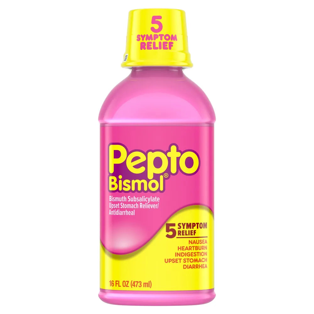 Pepto-Bismol Regular Strength Liquid For Antidiarrheal Upset Stomach Original16Oz (Pack of 12)