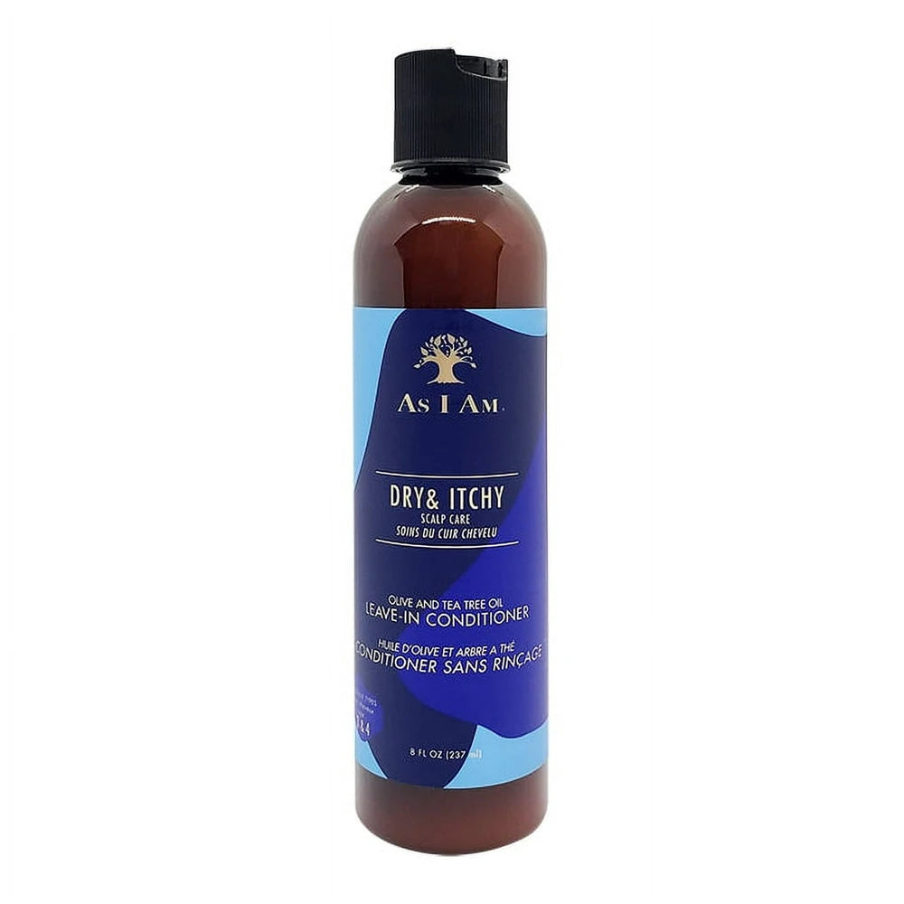 AS I AM Dry & Itchy Scalp Care Olive and Tea Tree Oil Leave-In Conditioner 8 Oz. 8 Fl. Oz (Pack of 6)