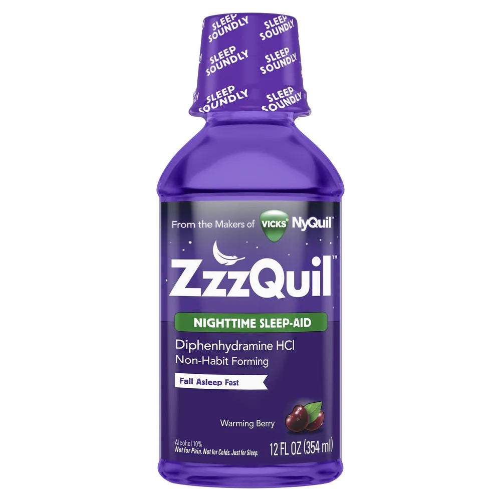 Zzzquil Night Time Sleep-Aid Liquid Warming Berry Flavor12Oz (Pack of 12)