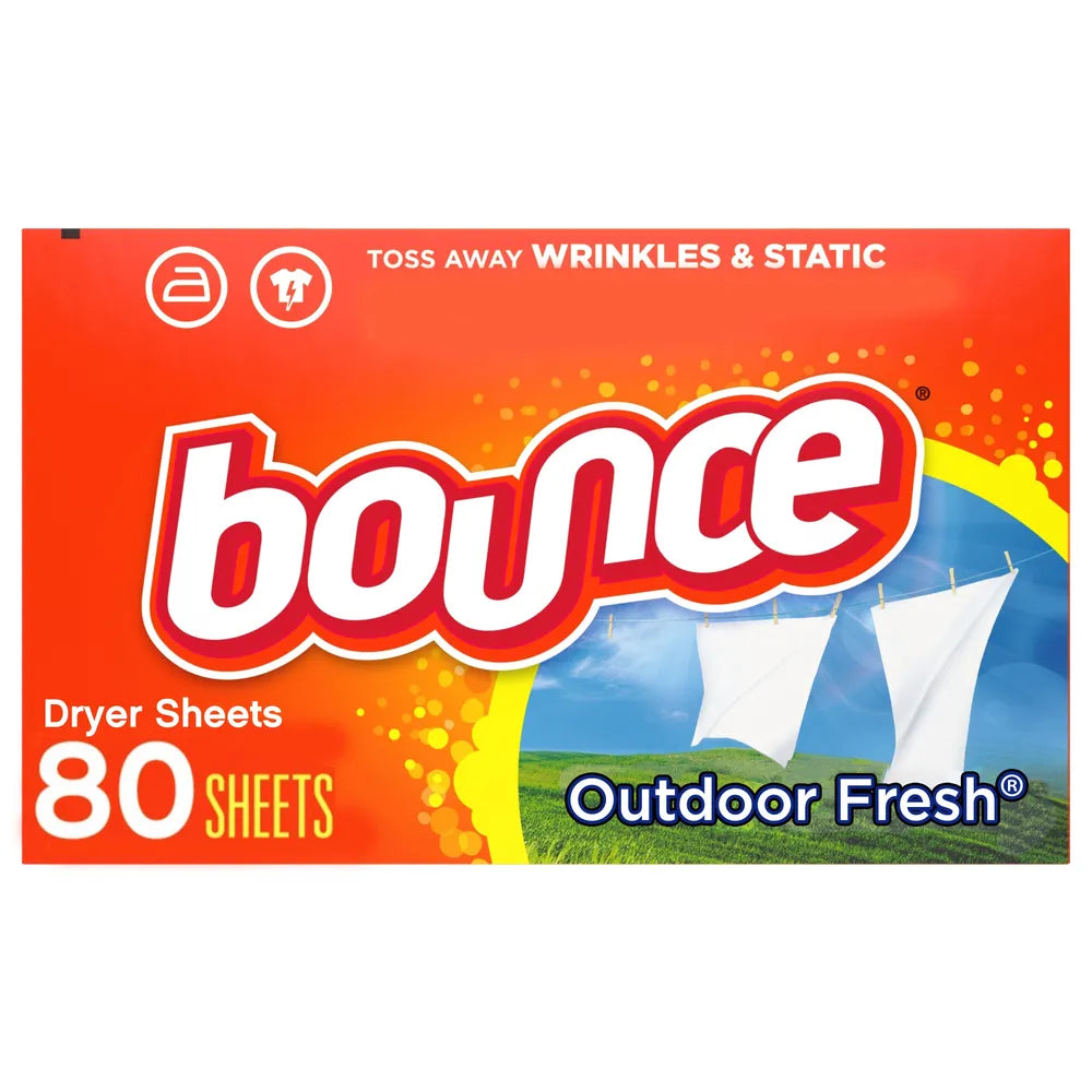 Bounce Outdoor Fresh Fabric Softener Dryer Sheets 3.15Oz (Pack of 9)