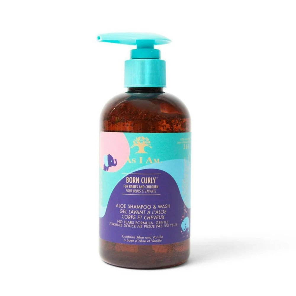 As I Am Born Curly Aloe Shampoo & Wash For Babies and Children 8 fl oz (240 m 8 Oz (Pack of 6)