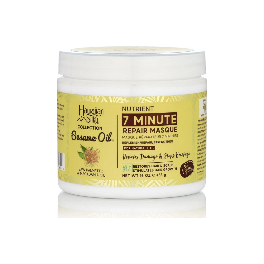 Hawaiian Silky Vegan Sesame Oil 7-Minute Nutrient Repair Masque 16 fl. oz. Repa 16 Oz (Pack of 6)