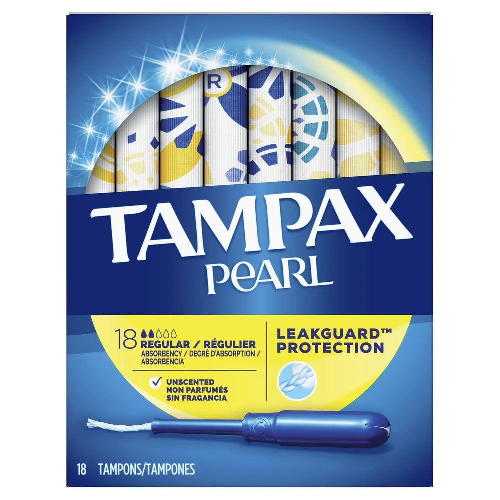 Tampax Pearl Regular Plastic Tampons Unscented18 Ea 4Oz (Pack of 12)