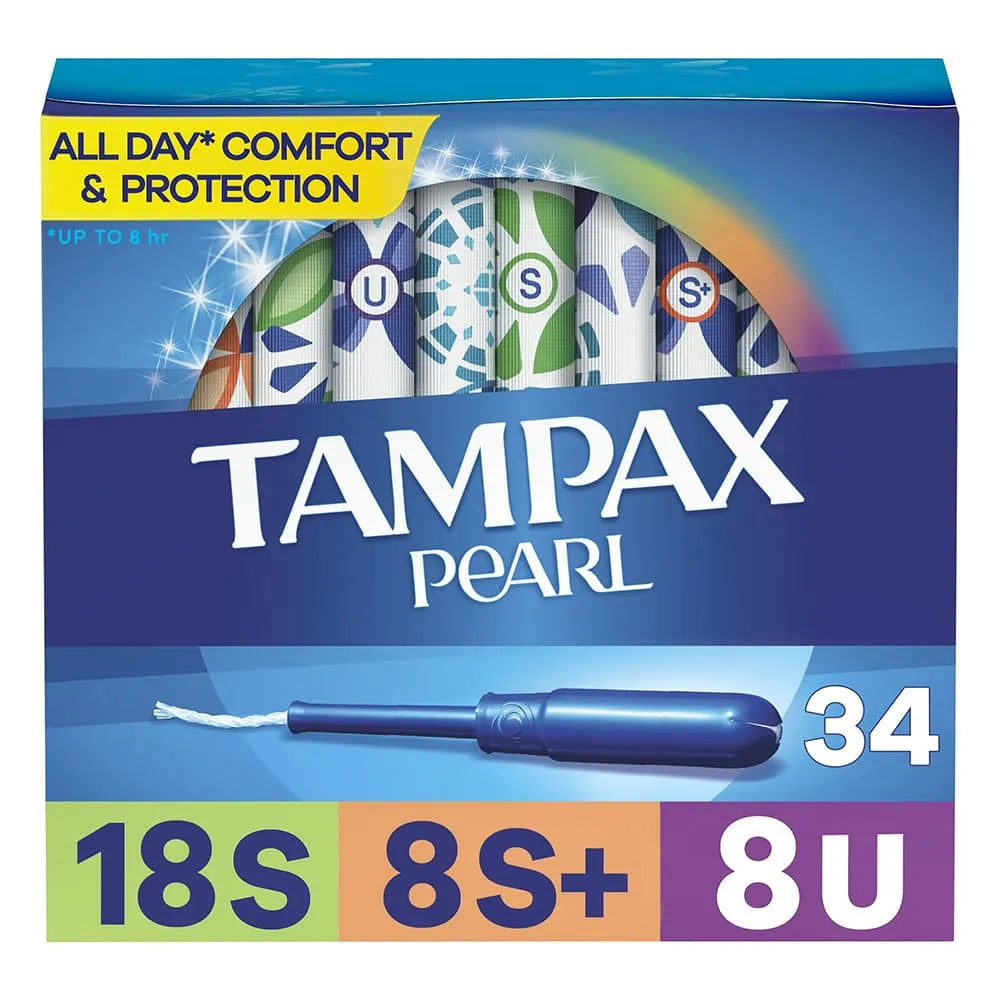 Tampax Pearl Tampons Trio with Leak Guard Braid 7.4Oz (Pack of 6)