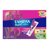 Tampax Pocket Radiant Compact Tampons Duo Pack Regular And Super Absorbency Unscented (Pack of 12)