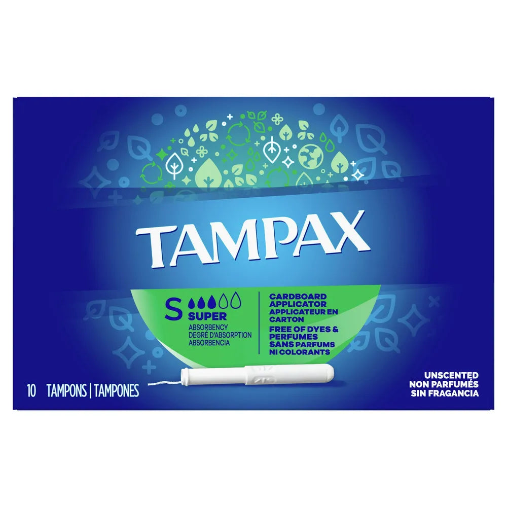 Tampax Tampons With Flushable Applicator Super Absorbancy10 Each 7.2Oz (Pack of 48)