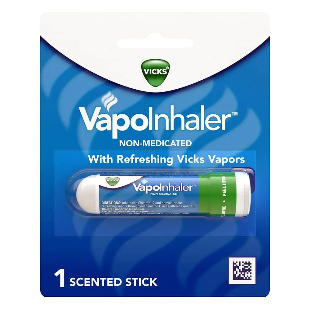 Vicks Vapoinhaler Non-Medicated Menthol Vapor 0.07Oz (Pack Of 12)