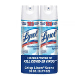 Lysol Crisp Linen Disinfectant Spray Pack Of 2 19Oz (Pack of 4)