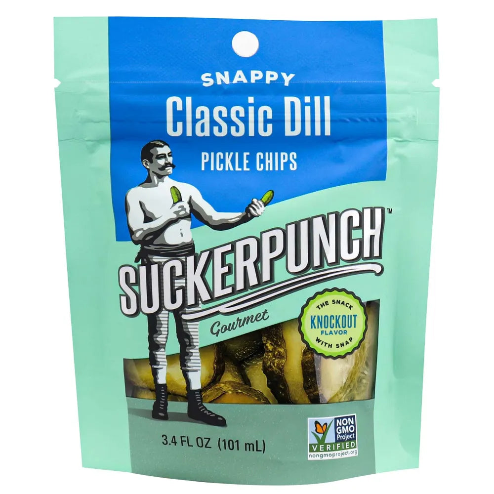 SuckerPunch Pickle Chips Dill 3.4 oz (Pack of 12)