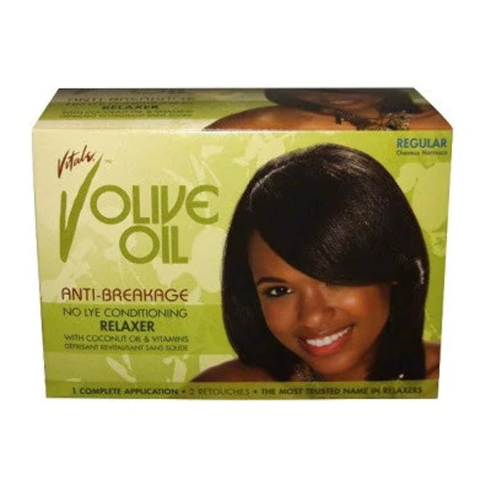 VITALE Olive Oil Sensitive Scalp No-Lye Relaxer Kit 1 Each 8 Oz (Pack of 12)