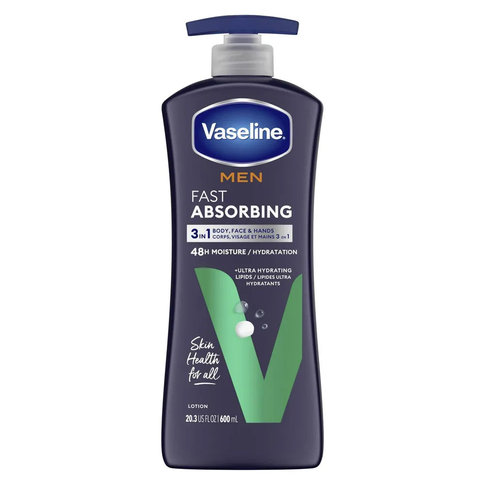 Vaseline Men Fast I.C Absorbing Body And Face Lotion20.03Oz (Pack of 4)