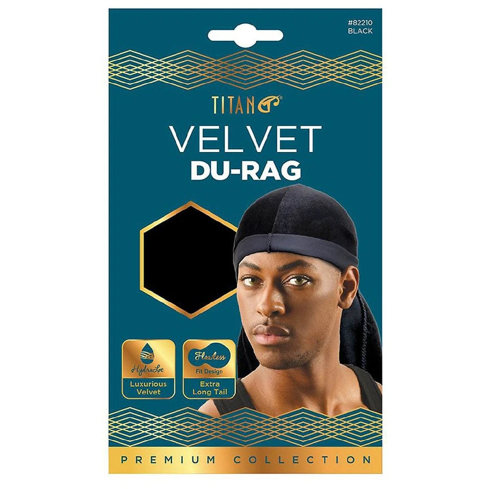 Titan Velvet Du Rag Extra Long Tail - 1.0 ea nan (Pack of 48)