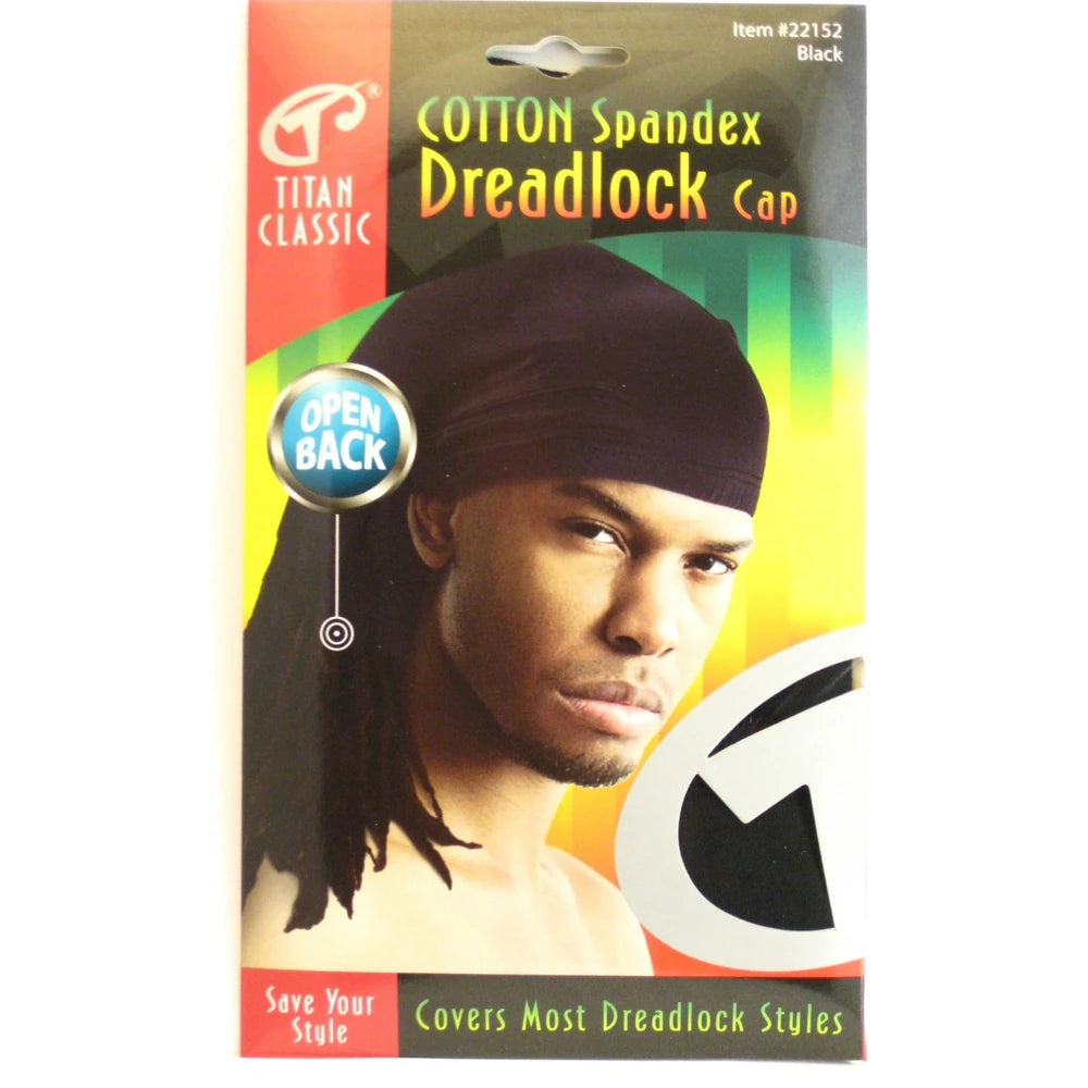 Titan Classic Unisex Adult Open Back Cotton Spandex Dreadlock Cap Hat - Black nan (Pack of 288)