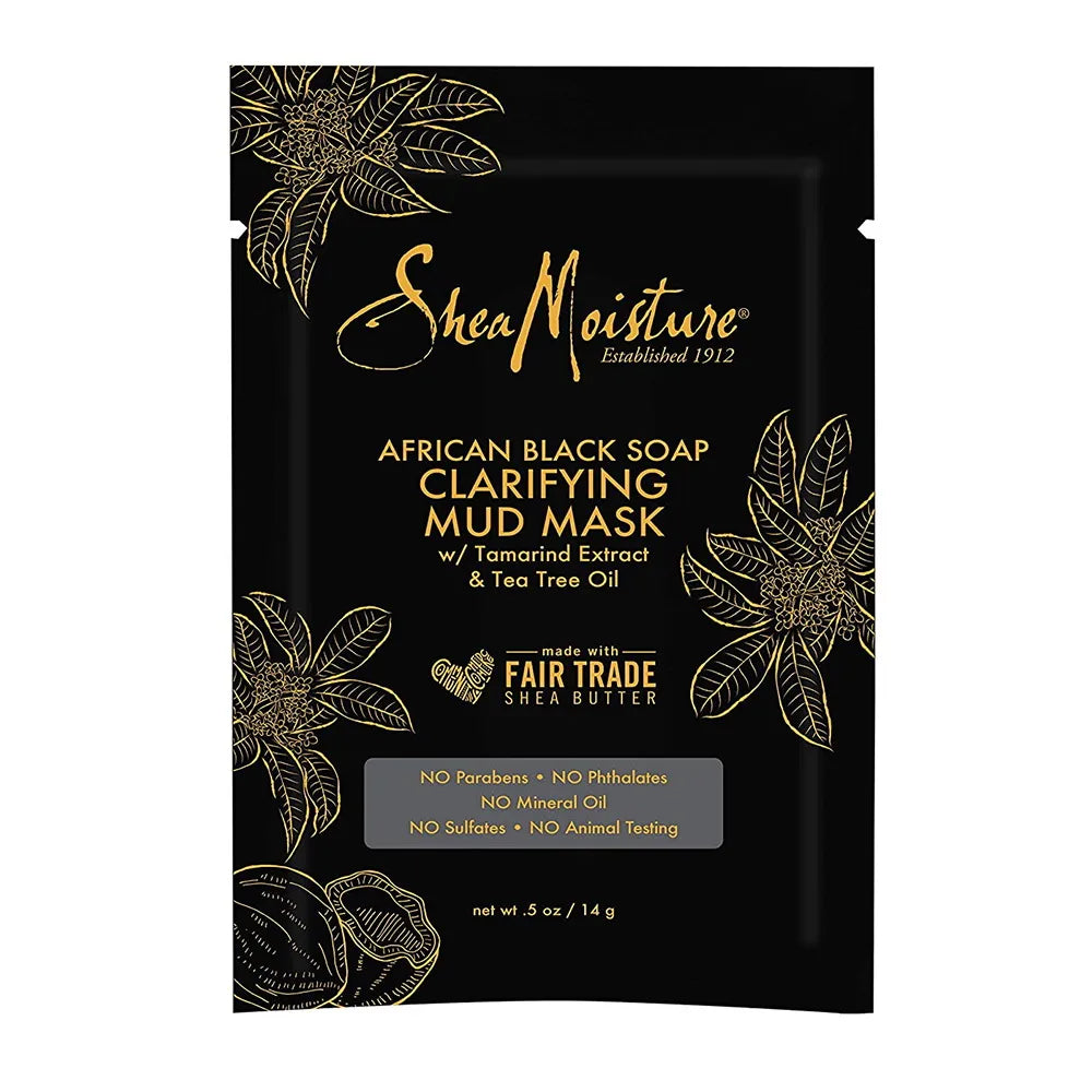 Shea Moisture African Black Soap Face Mud Mask Packette 0.5Oz (Pack Of 24)