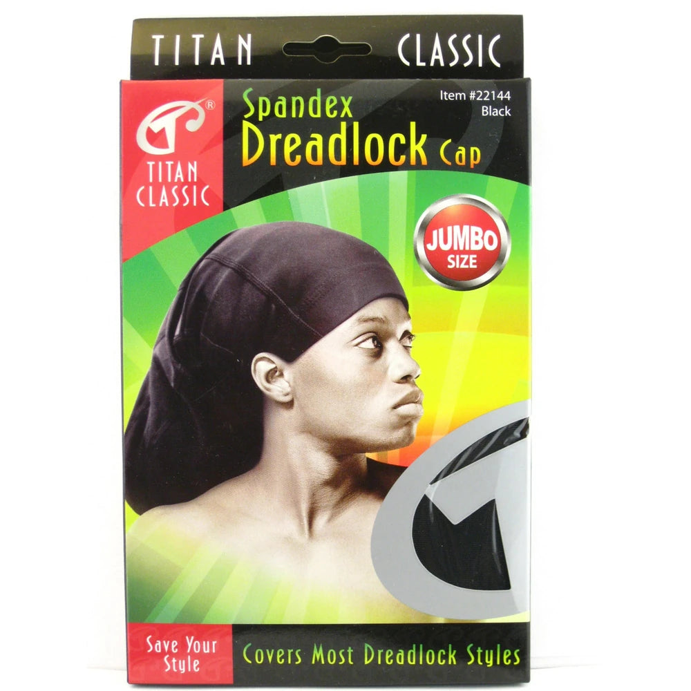 Titan Classic Spandex Unisex Adult Black Dreadlock Cap Hat - Jumbo Size nan (Pack of 48)