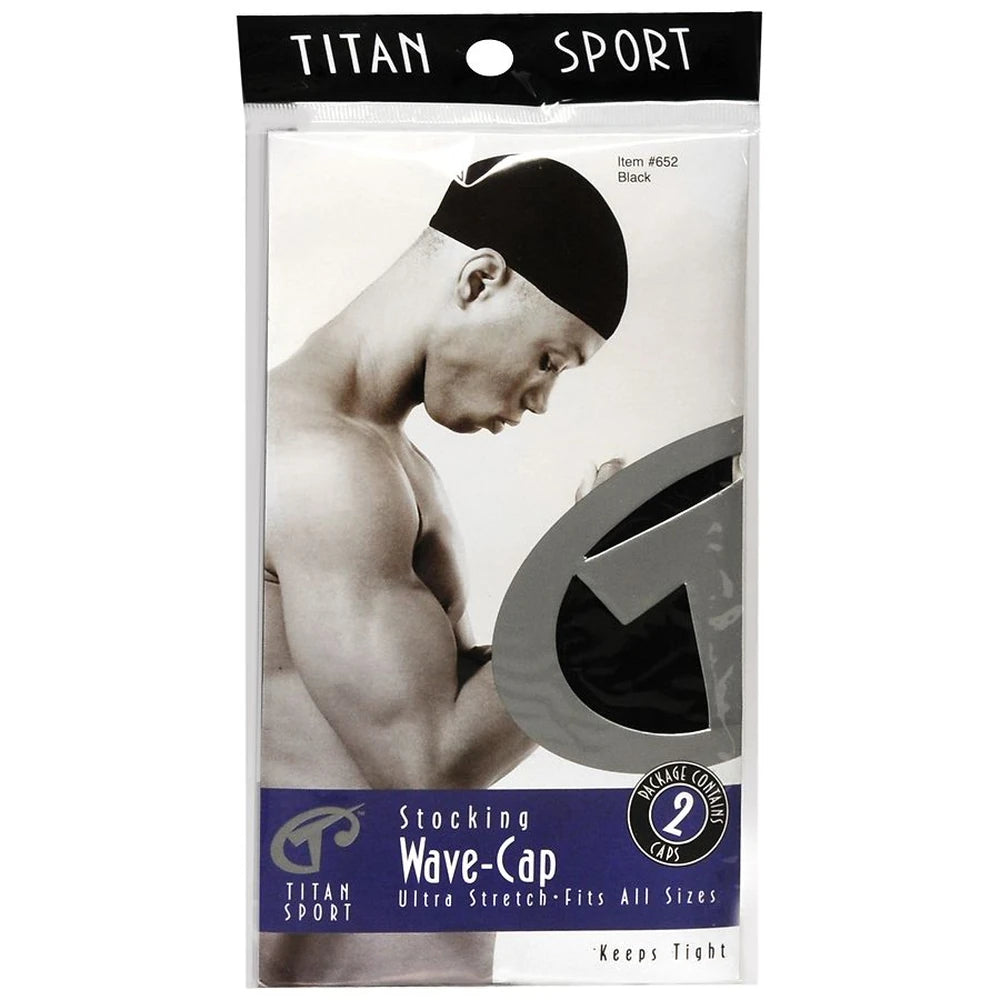 Titan Premium Collection #652 Black Stocking Wave Cap 2 count nan (Pack of 48)
