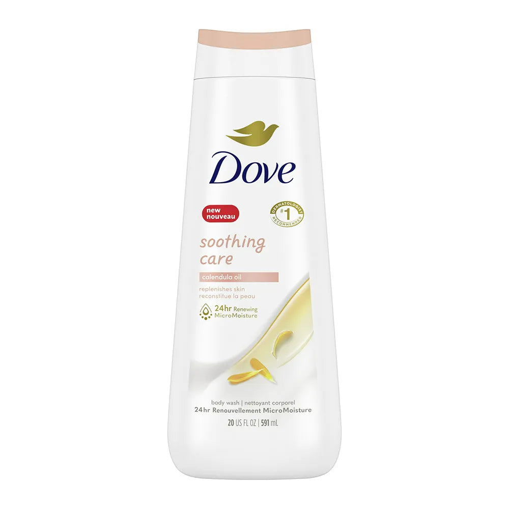 Dove Soothing Care Body Wash with Calendula Infused Oils 20Oz (Pack of 4)