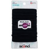 Scunci Effortless Beauty Thick Hair No-damage Black Elastics 5mm 0.8Oz (Pack of 48)
