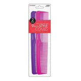 Donna 9 inches Style Combs Multi Colored 2 Ea nan (Pack of 48)