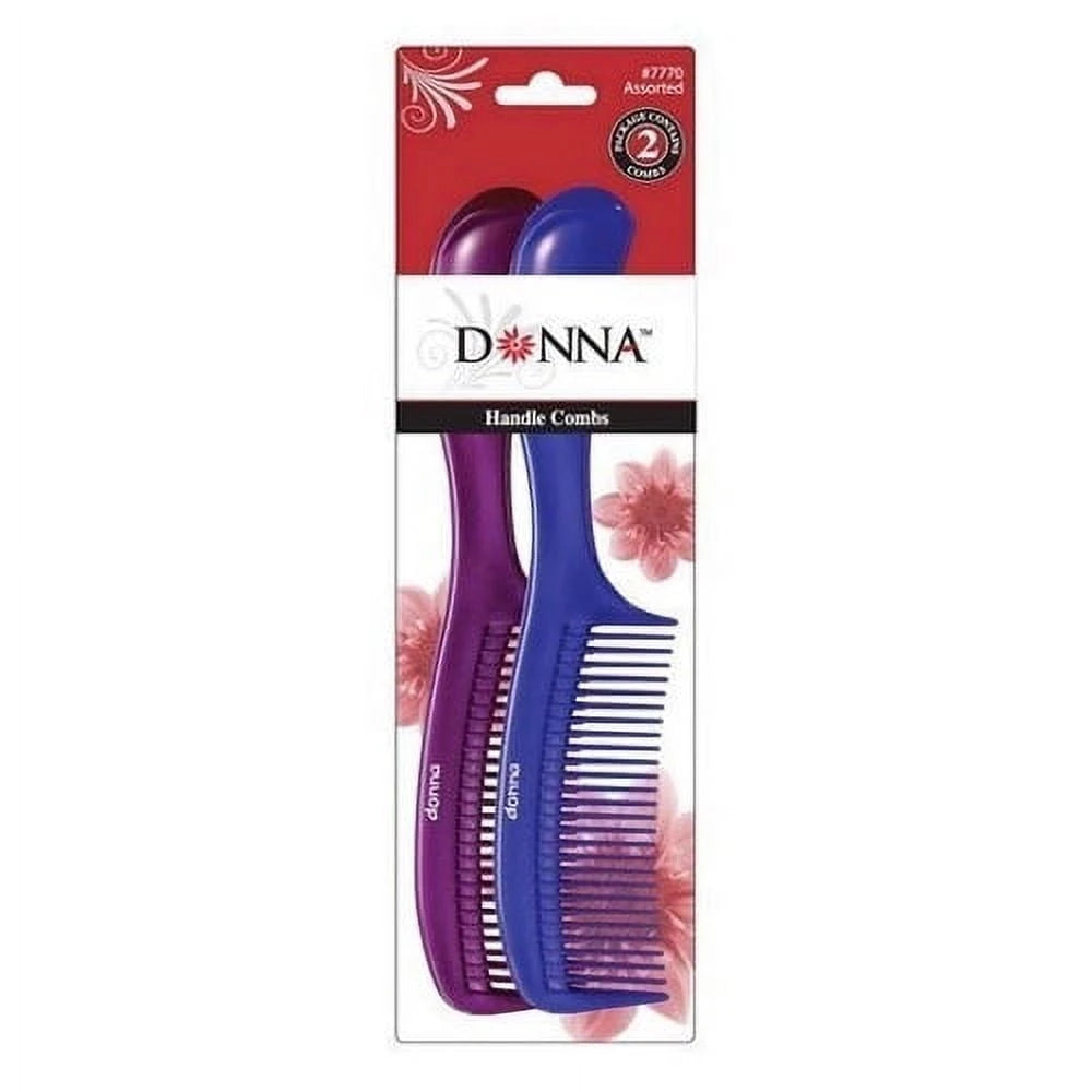 Donna Handle Combs Assorted Colors 2 Ea nan (Pack of 48)
