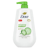 Dove Refreshing Long Lasting Gentle Body Wash Cucumber and Green Tea 30.6Oz (Pack of 3)
