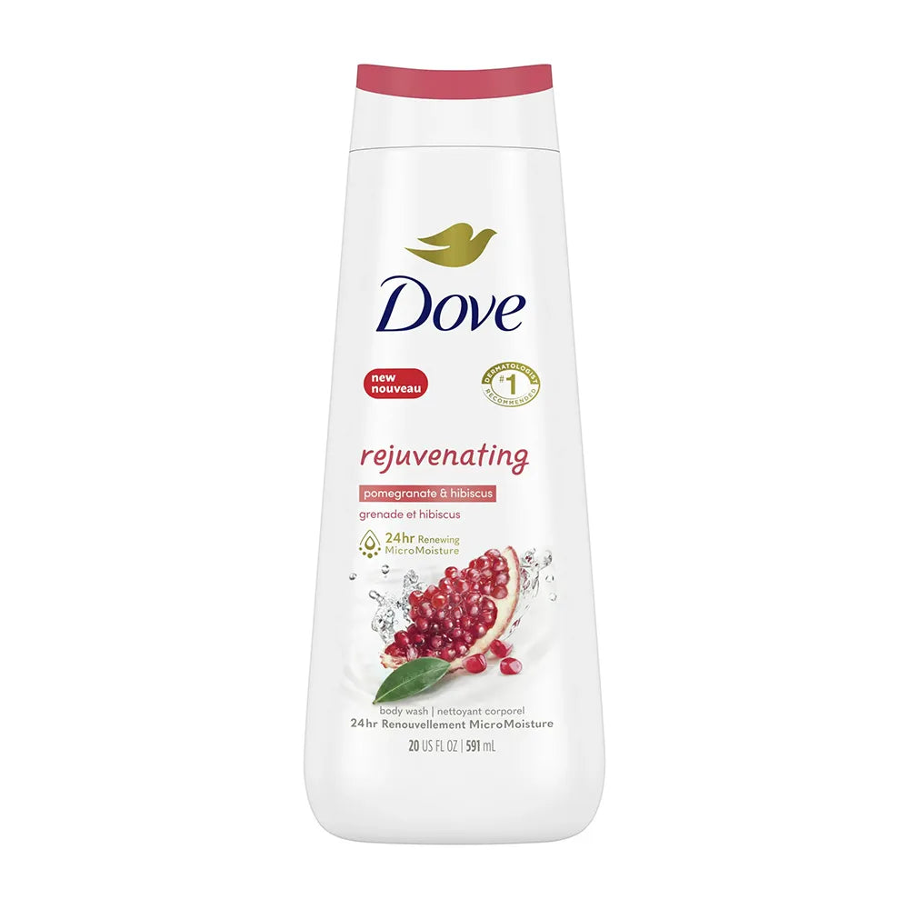 Dove Rejuvenating Body Wash Pomegranate and Hibiscus Tea 20 0z (Pack of 4)