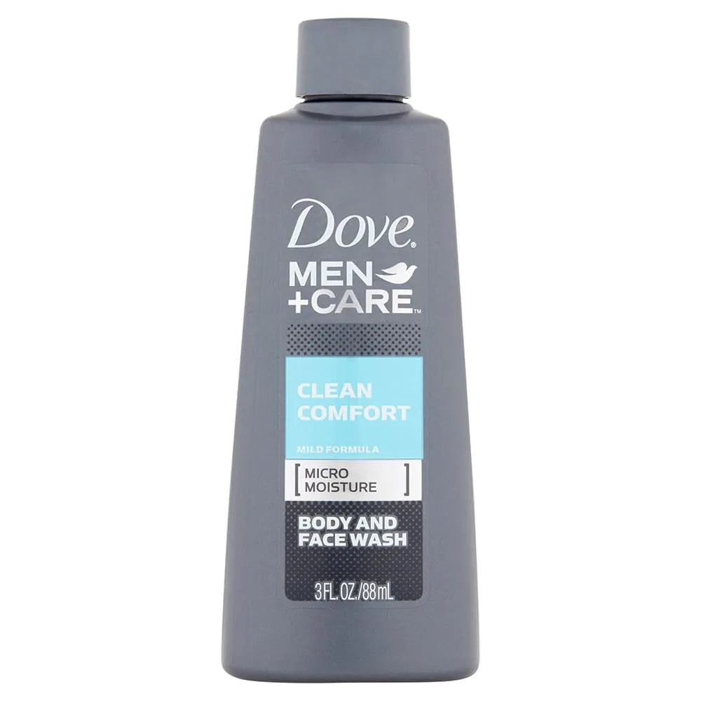 Dove Men And Care Clean Comfort Body and Face Wash 3Oz (Pack of 24)