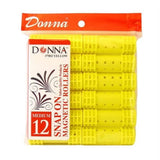 Donna Salon Quality Snap On Magnetic Hair Roller Medium  Yellow  12 Ea nan (Pack of 72)