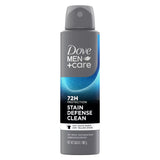 Dove Men Care Stain Defense Clean 72H Dry Spray Antiperspirant Deodorant 3.8Oz (Pack of 12)
