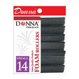 Lot of 84 Donna Collection Foam Hair Rollers (#7826) - Small (5/8") - Black nan (Pack of 72)