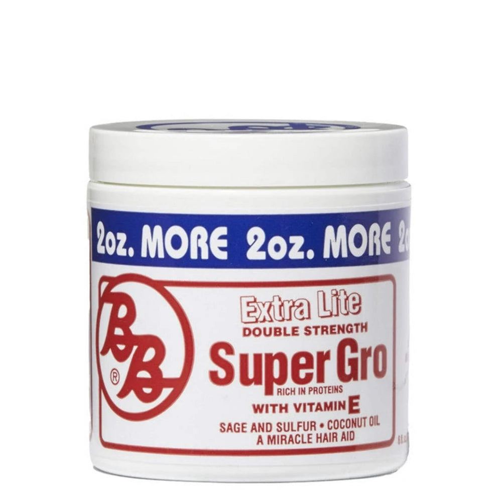 Bronner Brothers Extra Lite Double Strength Super Gro with Vitamin E. 6 Fl. Oz (Pack of 12)
