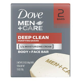 Dove Men Plus Care Deep Clean Body And Face Bar 2 Ea 3.75Oz (Pack of 24)