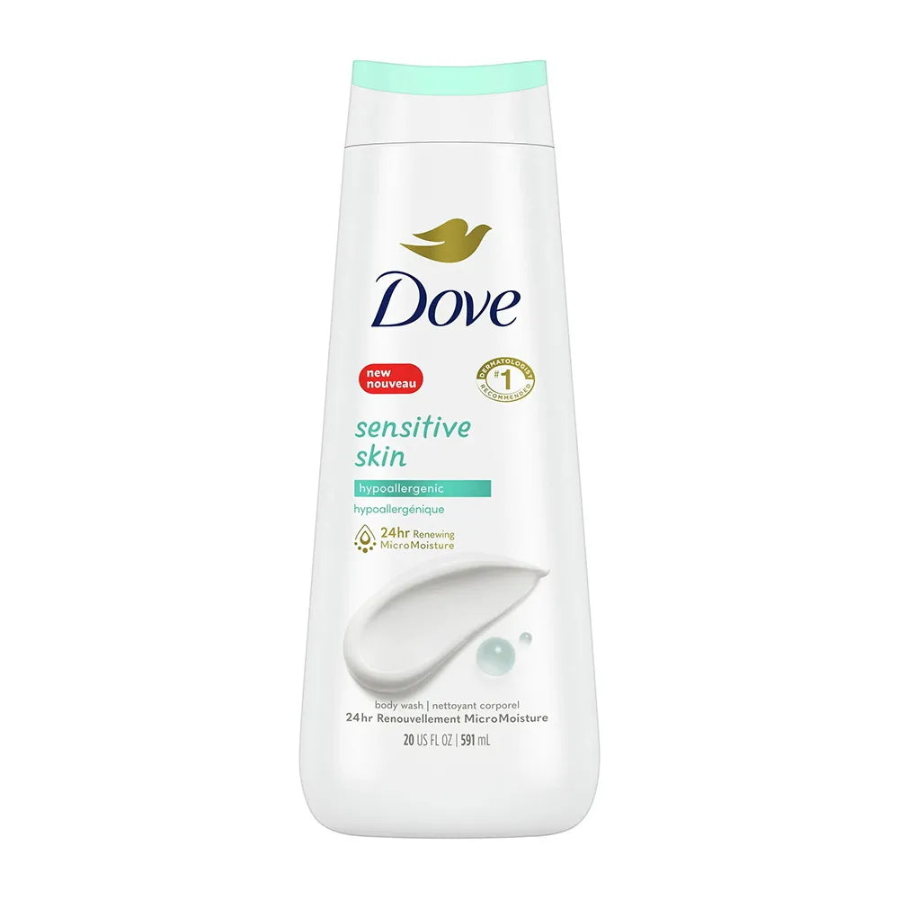 Dove Body Wash For Sensitive Skin Unscented 20Oz (Pack of 4)