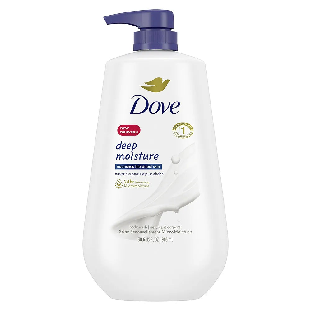 Dove Deep Moisture Nourishing Long Lasting Body Wash 30.6Oz (Pack of 3)