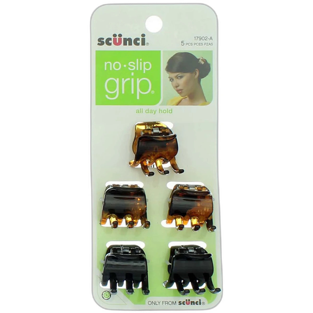 Scunci No Slip Grip Jaw Clips 0.63Oz (Pack of 48)