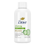 Dove Beauty Body Wash Refreshing Cucumber and Green Tea Travel Size 3Oz (Pack of 24)