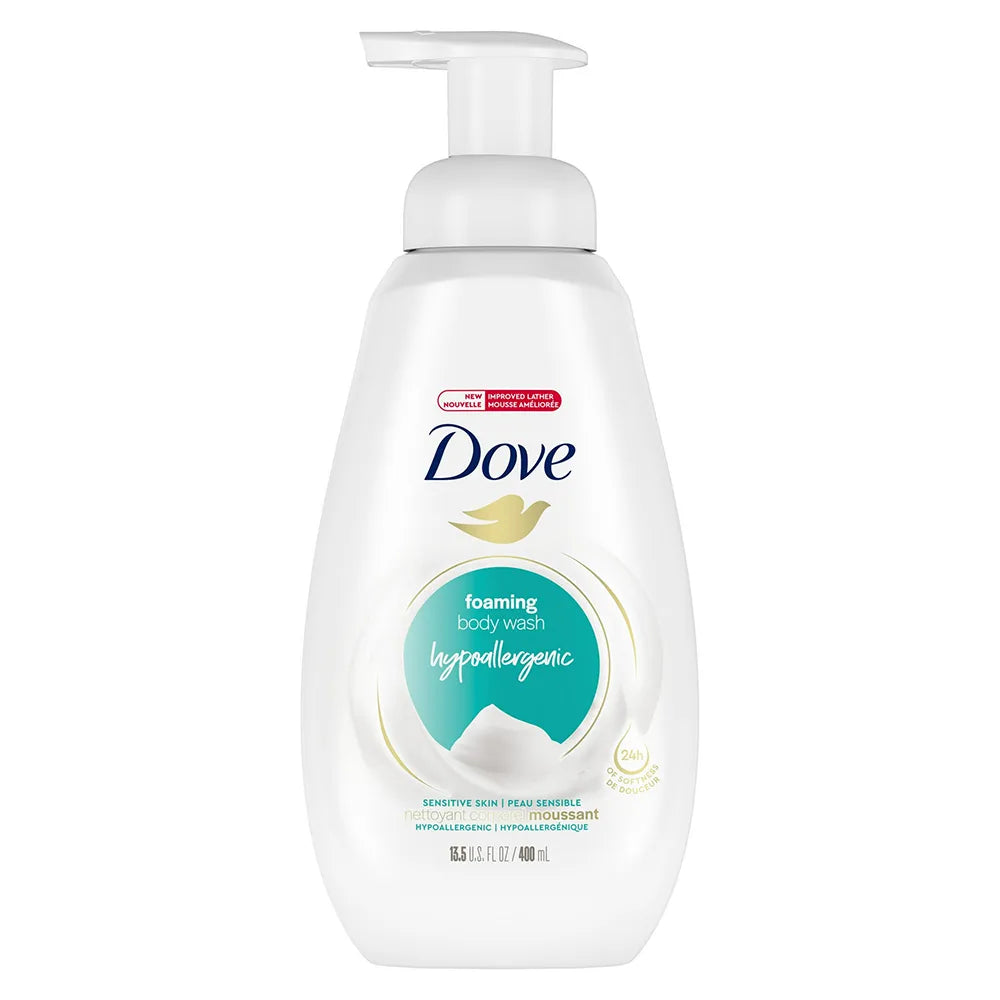 Dove Beauty Instant Foaming Sensitive Skin Body Wash 13.5Oz (Pack of 4)