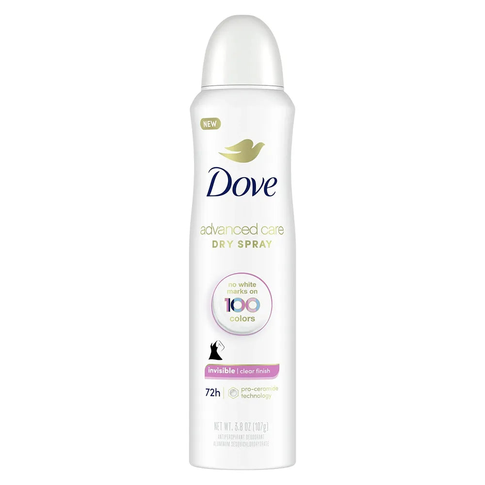 Dove Antiperspirant Deodorant Dry Spray Clear Finish 3.8Oz (Pack of 12)