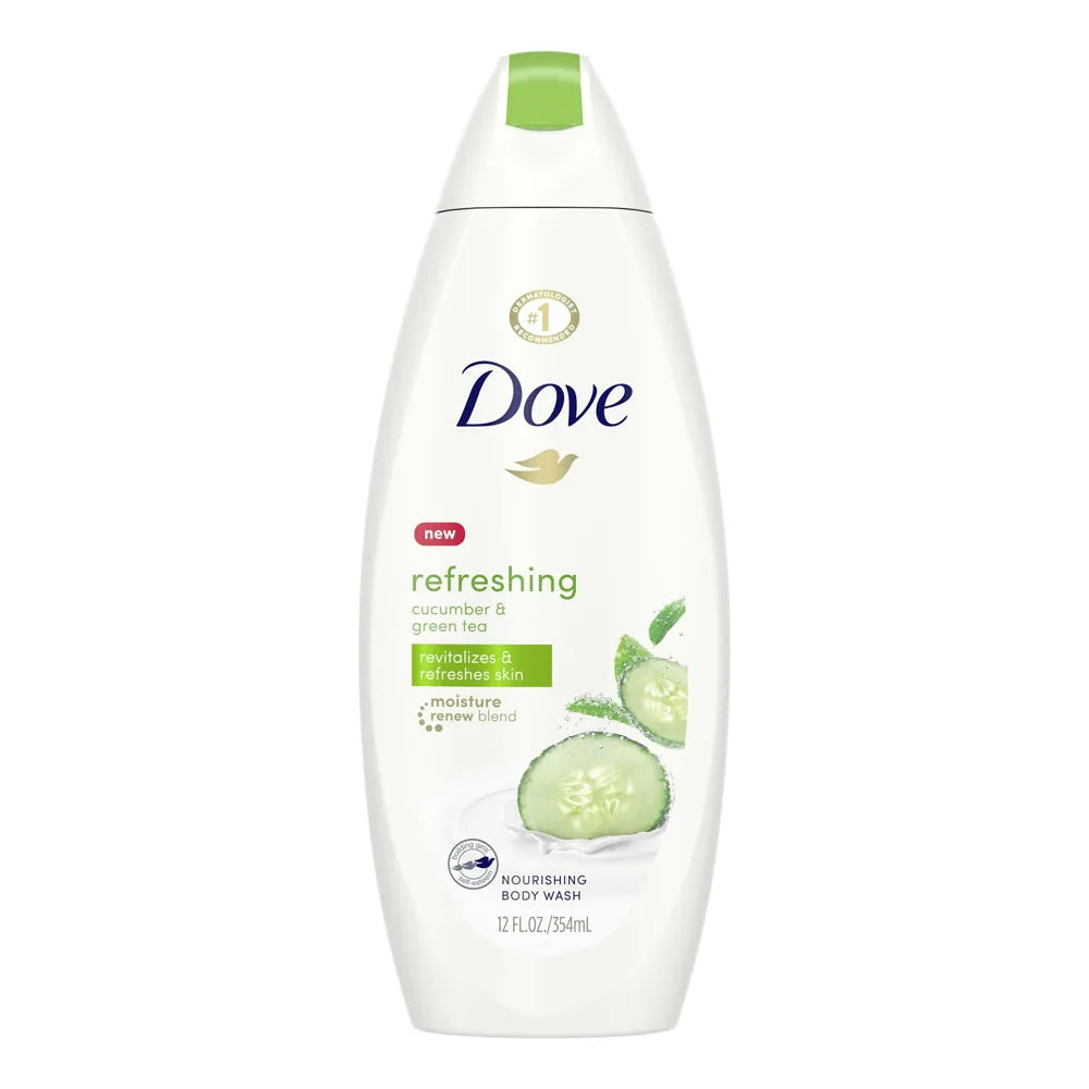 Dove All Day Moisturizing Body Wash Cool Moisture For Normal Skin 12Oz (Pack of 6)