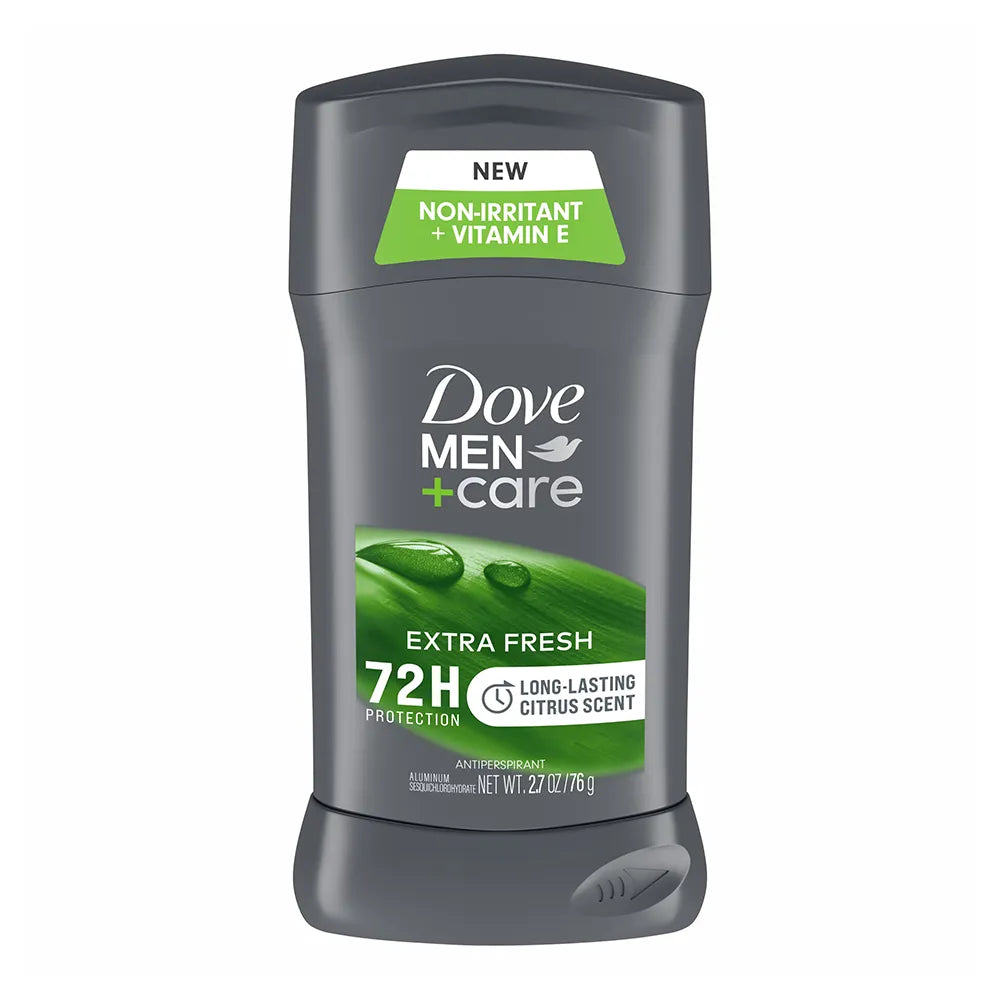 Dove Care Antiperspirant Deodorant Stick for Men Extra Fresh 2.7Oz (Pack of 12)