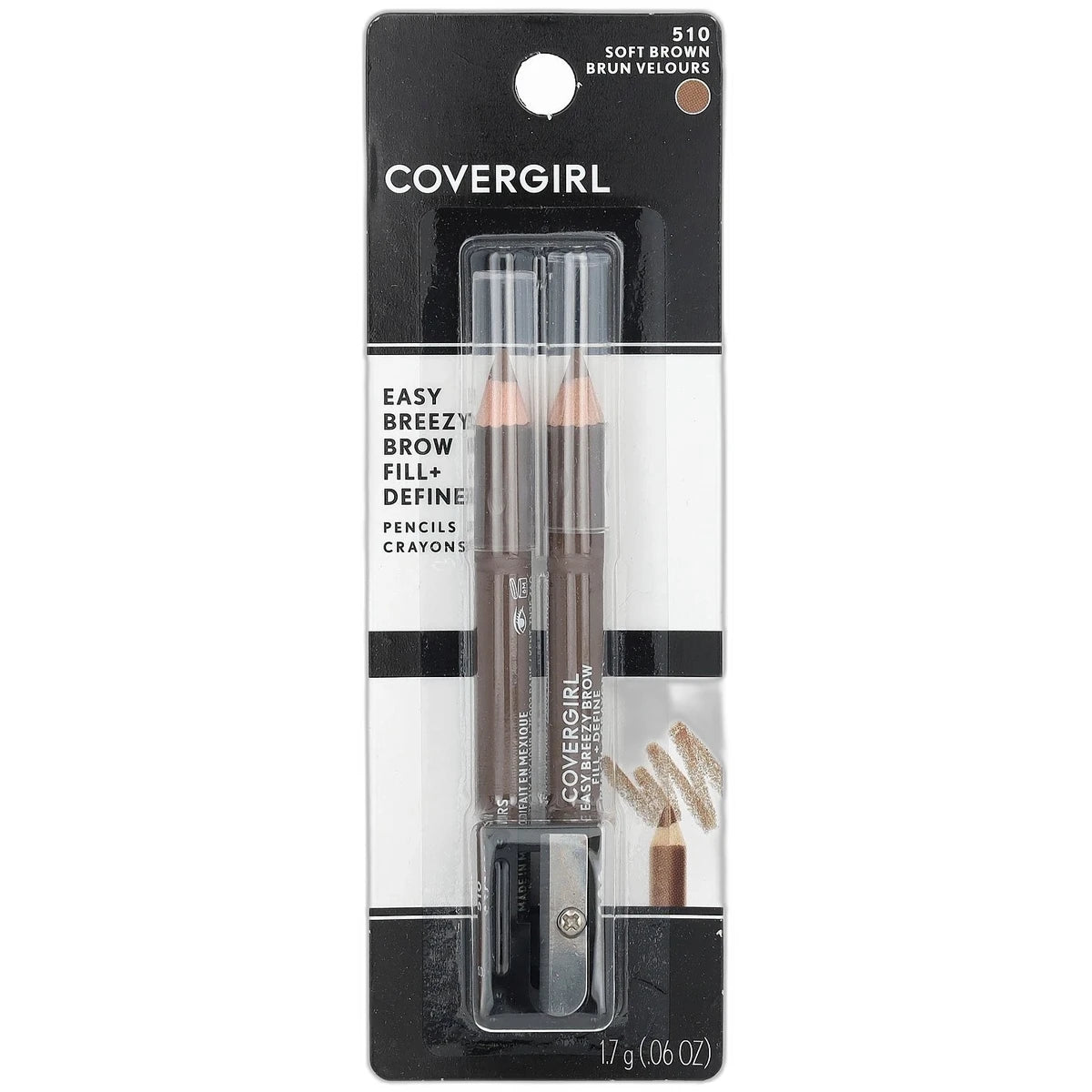 Cover Girl Brow And Eye Makers Brow Shaper And Eyeliner Soft Brown #510 0.35Oz (Pack of 72)