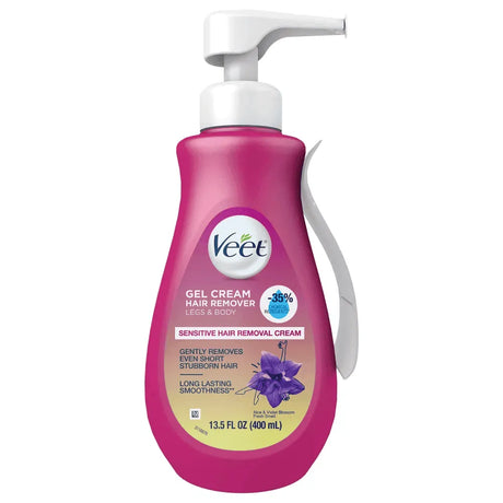 Veet 3 Minute Hair Removal Gel Cream Pump For Sensitive Skin13.5Oz (Pack of 4)