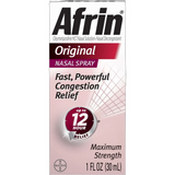 Afrin Nasal Decongestant 12 Hour Relief Nasal Spray Original 30 ml 1oz (Pack of 36)