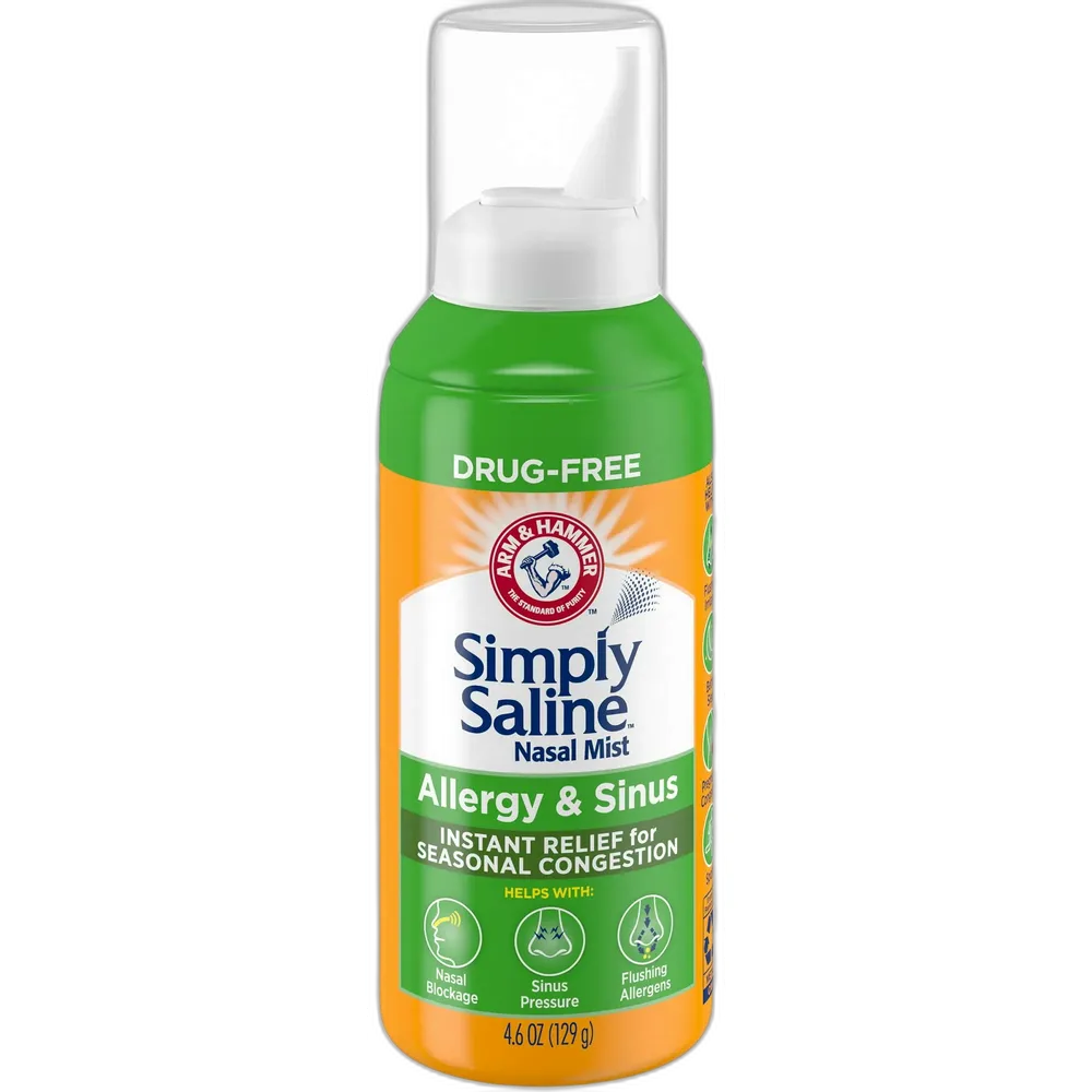Arm & Hammer Simply Saline Adult Nasal Mist Allergy & Sinus Relief 4.6 Oz (Pack of 24)